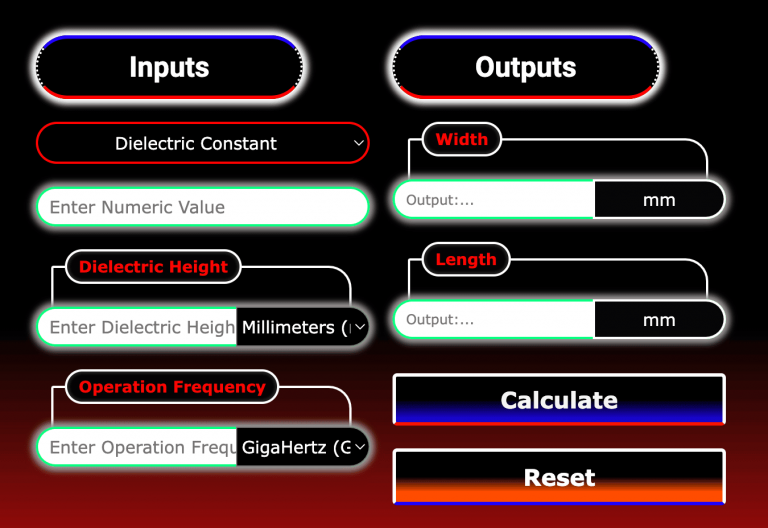 Microstrip Patch Antenna Calculator