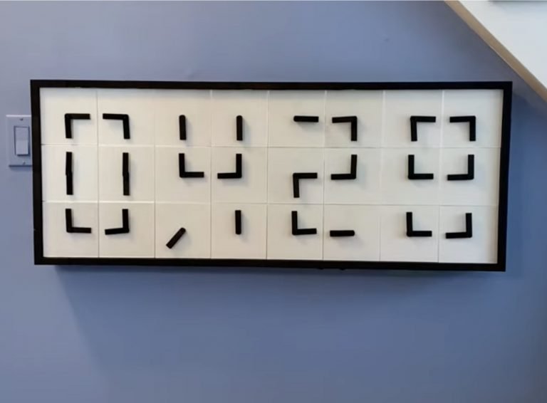 3D-printed digital clock contains 24 analog clocks