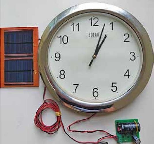 Power Supply For A Clock Using Supercapacitor Solar Panels