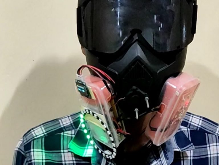 The Environmental Sense Mask monitors air quality in real-time